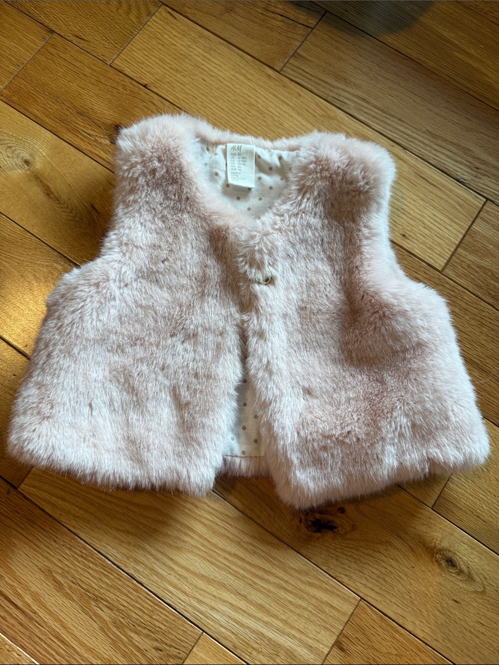 Little Girls - H&M Blush Pink Faux Fur Vest (12-18 months)
